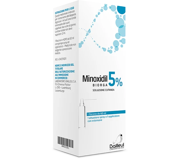 Minoxidil Biorga Soluzione Cutanea Trattamento Per Alopecia 60ml 5%