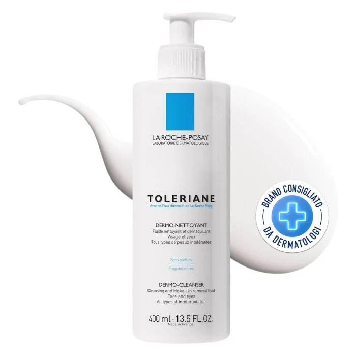 La Roche Posay Toleriane, Fluido Detergente e Struccante, Per Pelle Sensibile e Reattiva, Irritazioni e Rossori Ridotti, Con Glicerina Idratante, 400ml