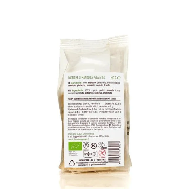 Damiano Fogliame Di Mandorle Pelate 80g