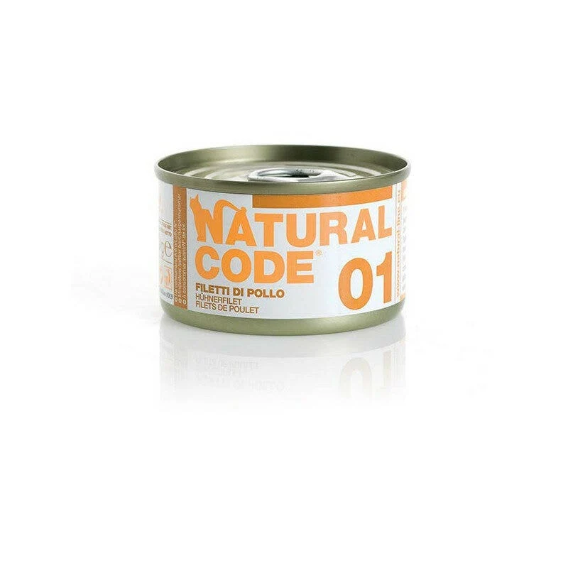 Natural Code 01 Filetti di Pollo Gatti Adulti Lattina 85g