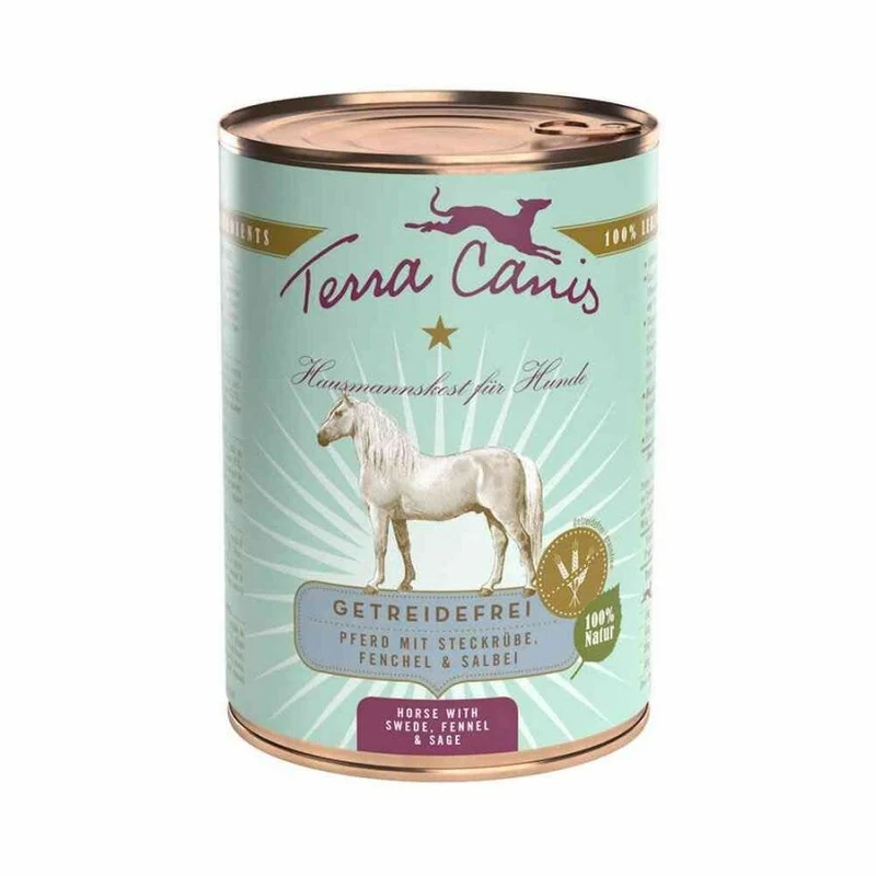Terra Canis Grain-Free Alimento Umido Cavallo Con Rapa Finocchio E Salvia Per Cani Scatoletta 400g