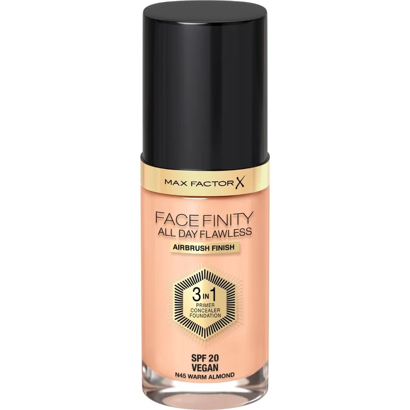 Max Factor Fondotinta Facefinity All Day Flawless 3in1 45 Warm Almond 30ml