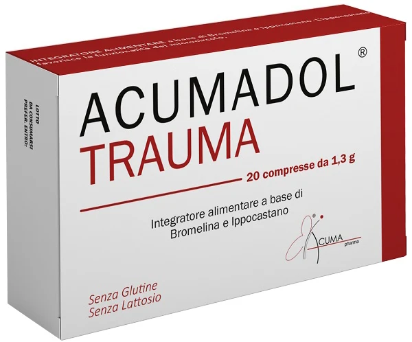 ACUMADOL TRAUMA 20 COMPRESSE DA 1.3 G SENZA GLUTINE SENZA LATTOSIO