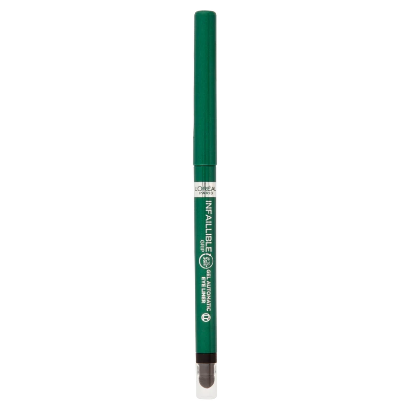 L'Oréal Paris Matita Automatica in Gel Infaillible 36H Grip Liner, Tratto Sfumabile a Lunga Tenuta, Waterproof, Formula in Gel, Tonalità: 08 Emerald Green