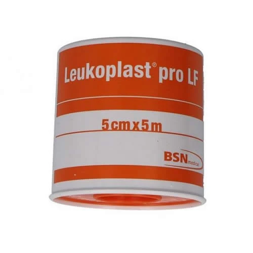 CEROTTO CHIRURGICO PER FISSAGGIO MEDICAZIONI LEUKOPLAST PRO LF SUPPORTO VISCOSA MASSA ADESIVA RESINA SINTETICA LANOLINA OSSIDO DI ZINCO CON LATTICE NATURALE 5X500CM