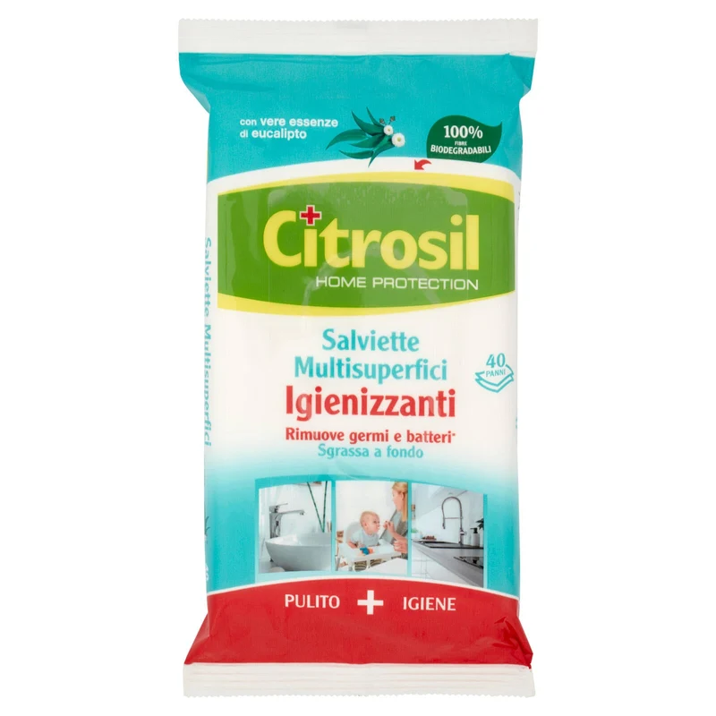 Citrosil Home Protection Salviette Multisuperfici Disinfettanti Eucalipto 40 pz