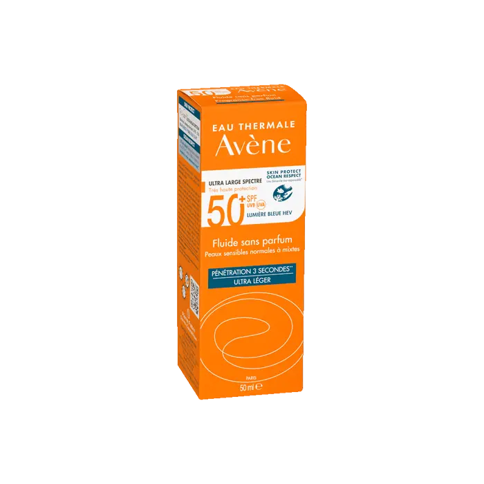 Avene Fluido Solare Spf50+ Viso Ultra-Leggero Pelli Sensibili Normali e Miste 50ml