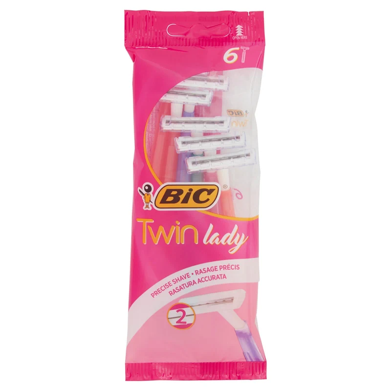 Bic Twin Lady Rasoi 2 Lame Usa e Getta da Donna, 6 pezzi