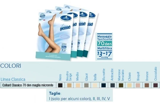 Sauber collant 70 denari maglia microrete neutro beige 3 linea classica