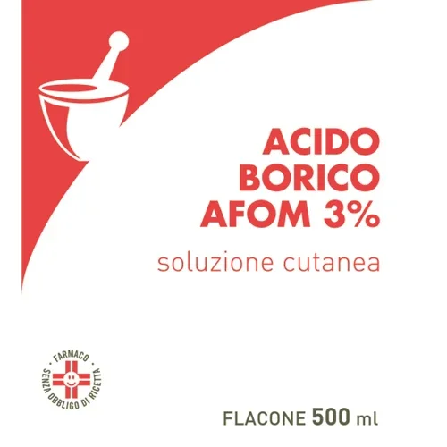 ACIDO BORICO AFOM "3% SOLUZIONE CUTANEA"1 FLACONE DA 500 ML"