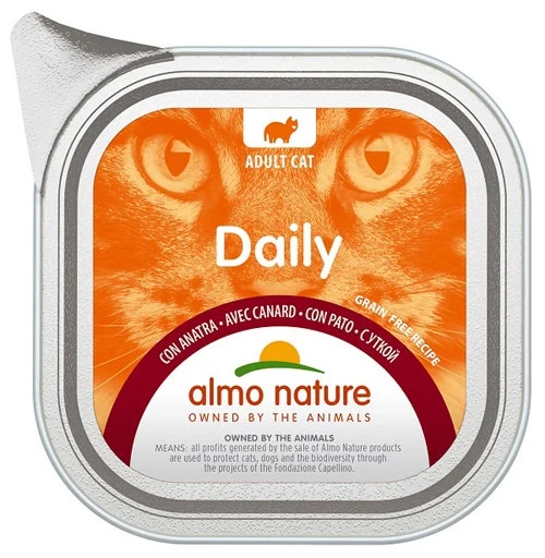Almo Nature Daily Menu Cibo Umido Anatra Gatti Adulti Vaschetta 100g