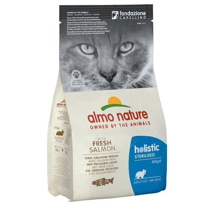 Almo Nature Holistic Sterilised Crocchette Salmone Fresco Per Gatti Adulti Sacco 400g