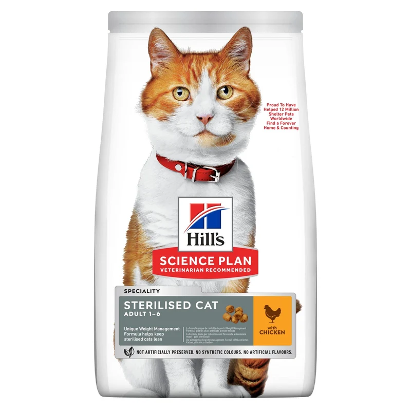 Hill's Science Plan Sterilised Cat Young E Adult Crocchette Pollo Sacco 300g