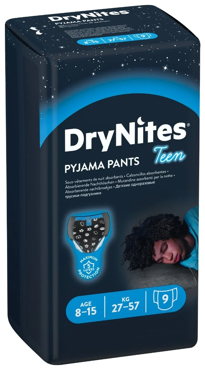 Huggies Drynites Boy Pyjama Pants Teen 30-48Kg 8-13 Anni 9 Pezzi