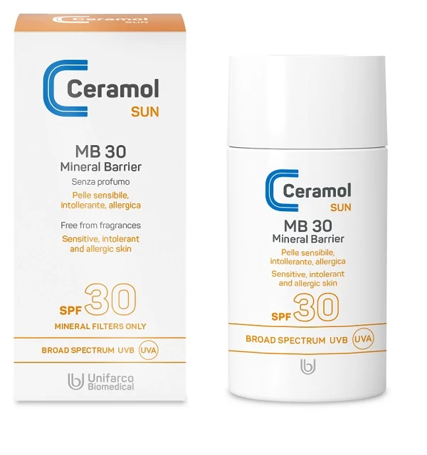 Ceramol Sun Mb 30 Mineral Barrier Spf30 Fluido Solare Pelle Sensibile 50ml