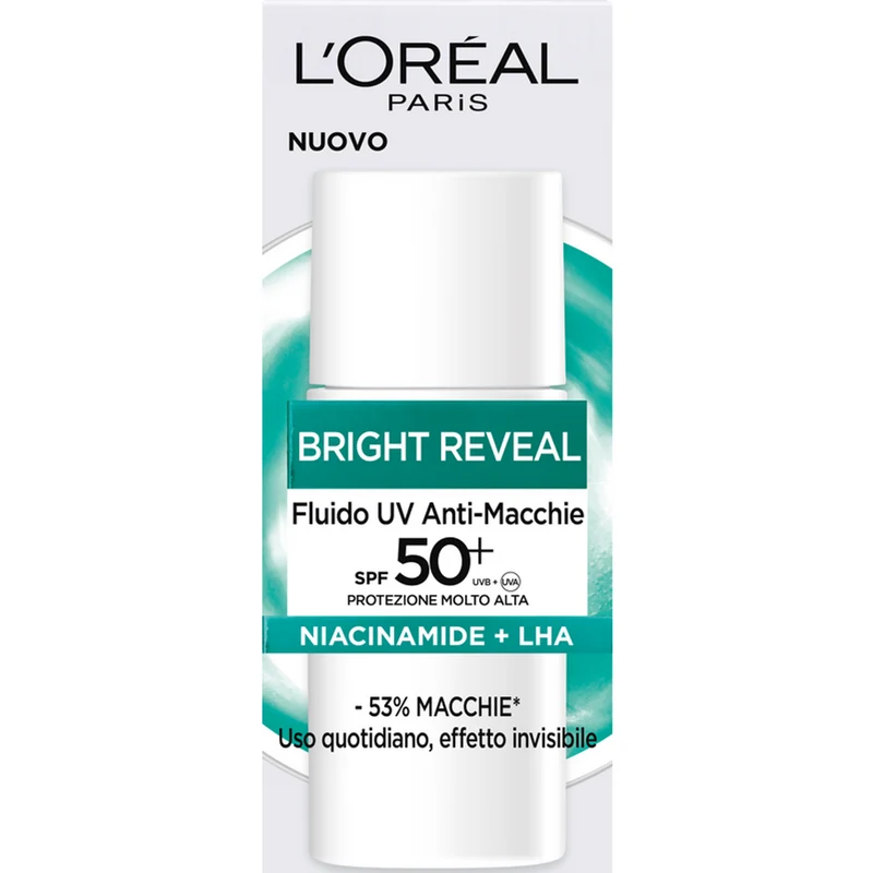 L'OREAL - Fluido Bright Reveal Anti-Macchie con SPF50+ e Niacinamide - 50 ml