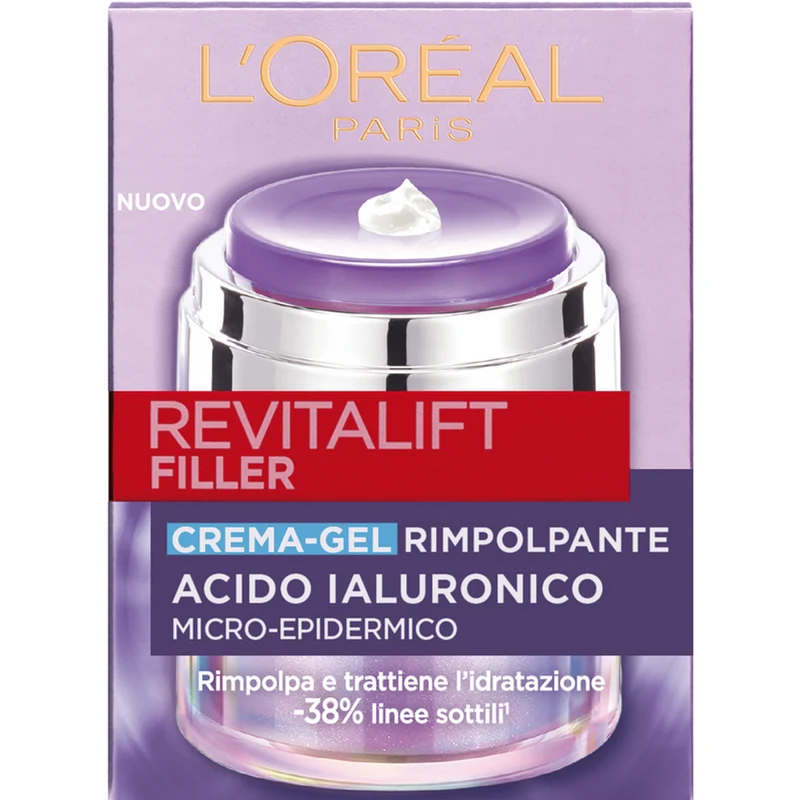 L'Oréal Paris Revitalift Filler Acido Ialuronico Micro-Epidermico Crema-Gel Rimpolpante, 50 ml