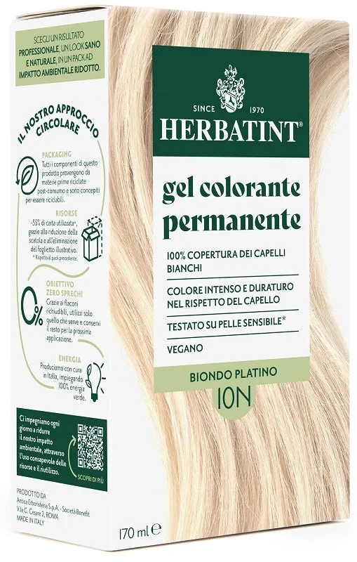 Herbatint Gel Colorante Permanente 10N Colore Biondo Platino 170ml