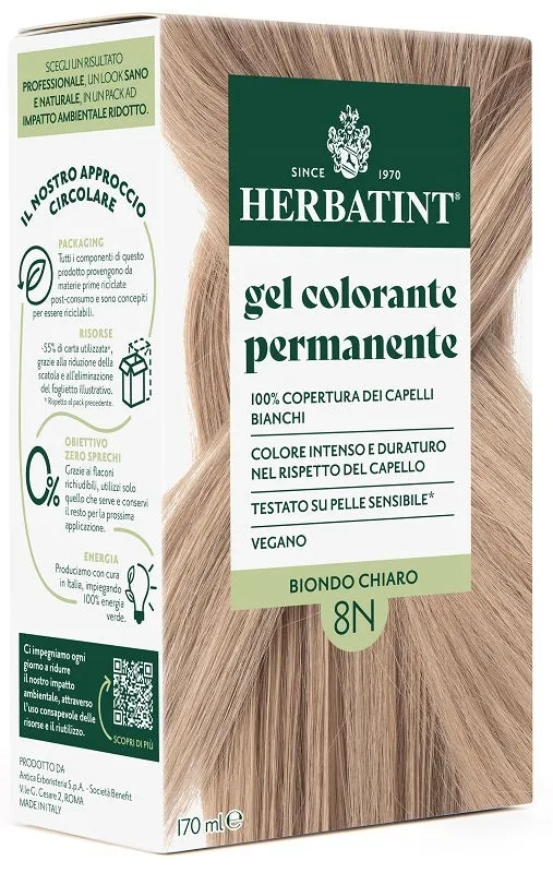 Herbatint Tinta Capelli Gel Permanente 8N Biondo Chiaro 170 ml