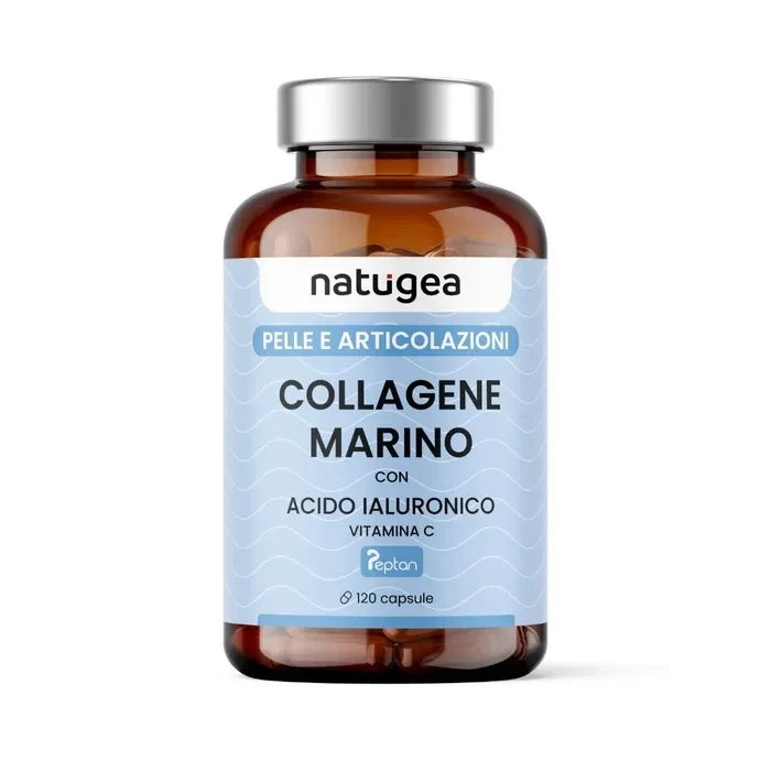 Natugea Collagene Marino Idrolizzato Peptan F HD Con Acido Ialuronico E Vitamina C 120 Capsule