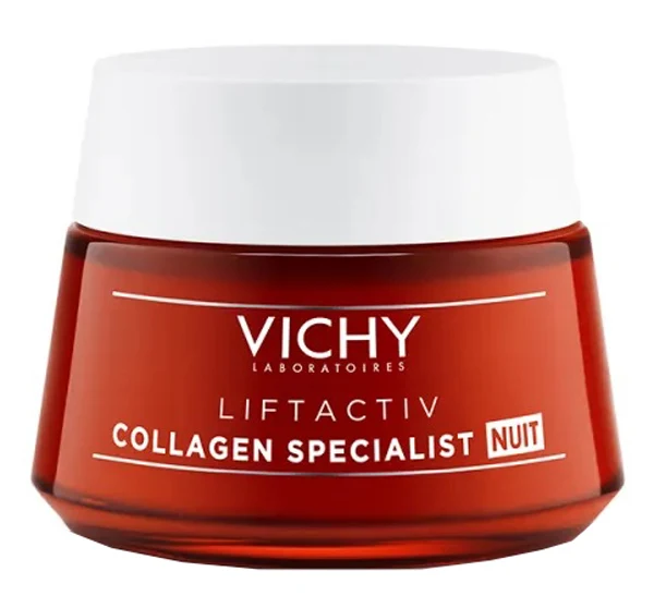 Vichy Liftactiv Collagen Specialist Crema Notte, Riduce Le Rughe, Rassoda La pelle, Uniforma L'incarnato, 50ml