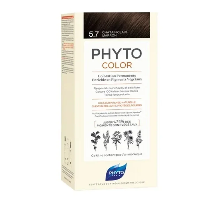 Phyto Phytocolor 5.7 Castano Chiaro Tabacco Colorazione Permanente Capelli