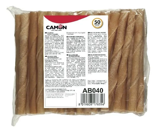Camon Rolls In Pelle Bovina Per Cani 12.5cmx8/9mm Busta 400g