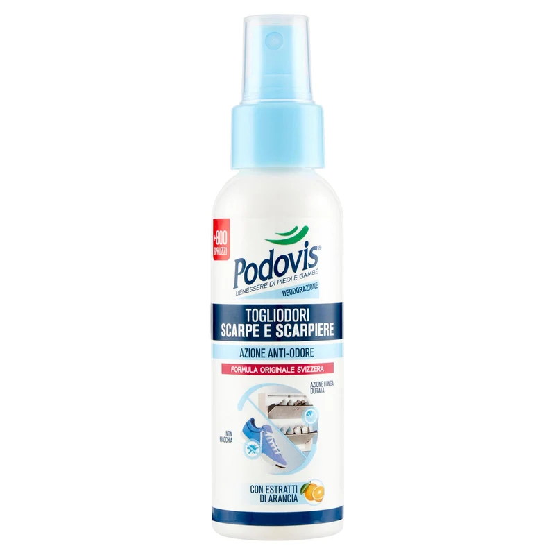 Podovis Deodorazione Togliodori Scarpe e Scarpiere 100 ml