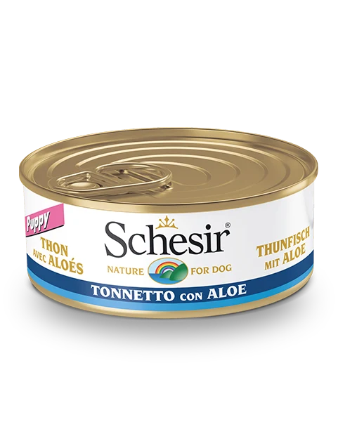 Schesir Tonnetto Con Aloe Cibo Umido Cani Cuccioli Lattina 150 g