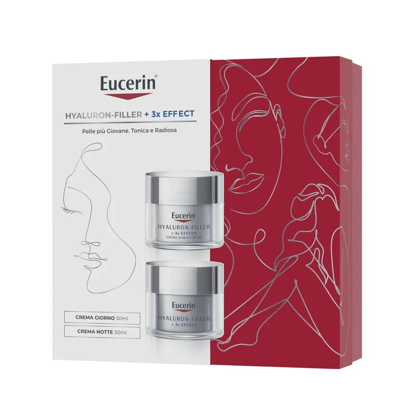 Eucerin Cofanetto Hyaluron-Filler + 3x Effect Crema Giorno 50ml + Crema Notte 50ml