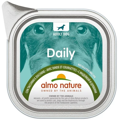 Almo Nature Daily Menu Cibo Umido Tacchino E Zucchine Cani Adulti Vaschetta 100g