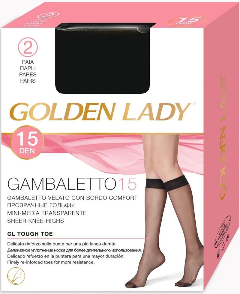 Golden Lady - Gambaletto Velato Castor 15D - 2 Paia