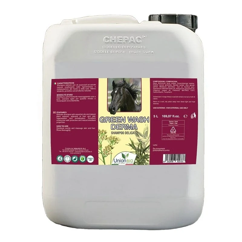 Union Bio Green Wash Derma Shampoo Per Cavalli 5 Litri