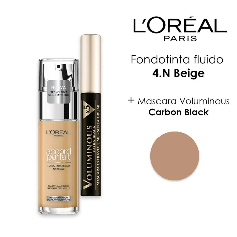 Fondotinta Accord Parfait 4N + Mascara Voluminous