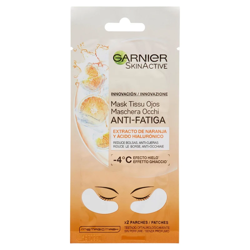 Garnier Patch Occhi Maschera Occhi Anti Fatica con Succo d'Arancia e Acido Ialuronico