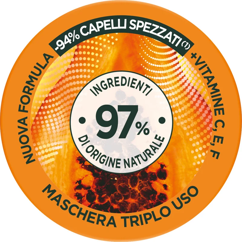 Garnier Maschera Riparatrice Fructis Hair Food, Papaya, 390 ml