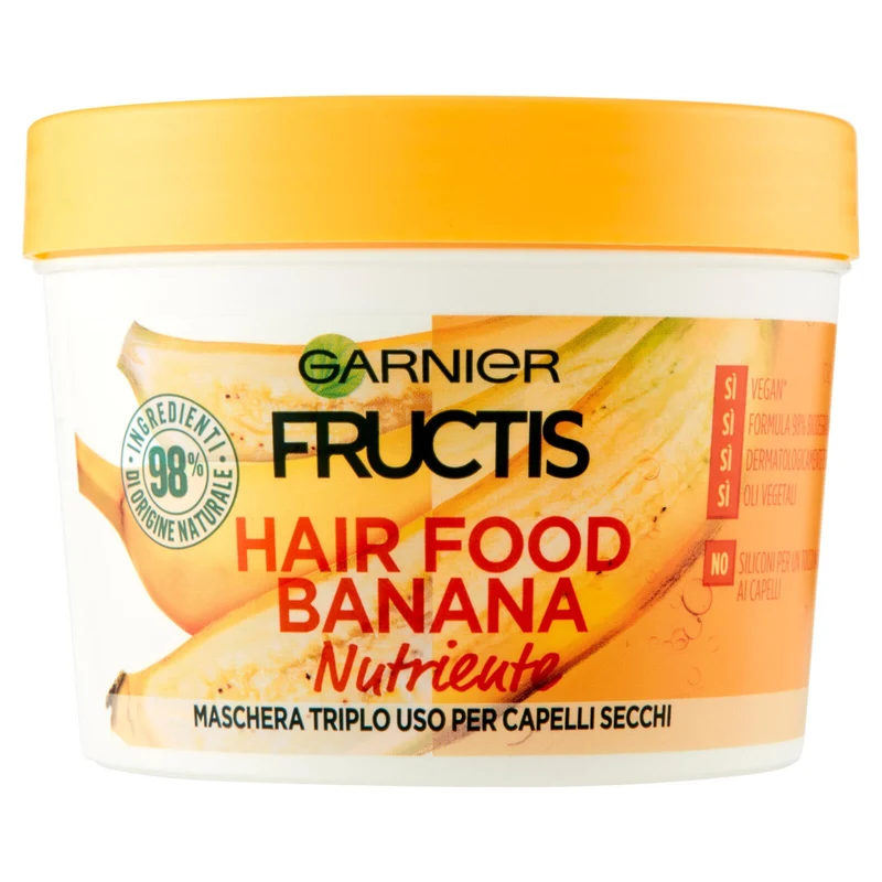Garnier Maschera Nutriente Fructis Hair Food, Banana, 390 ml