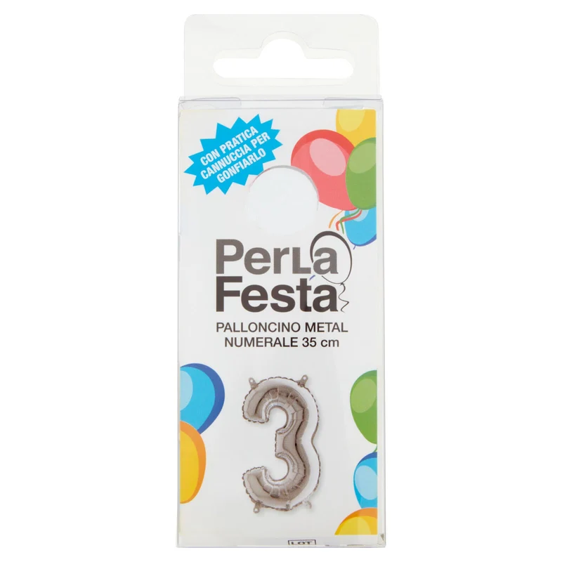 PerLa Festa Palloncino Metal Numerale 35 cm n. 3