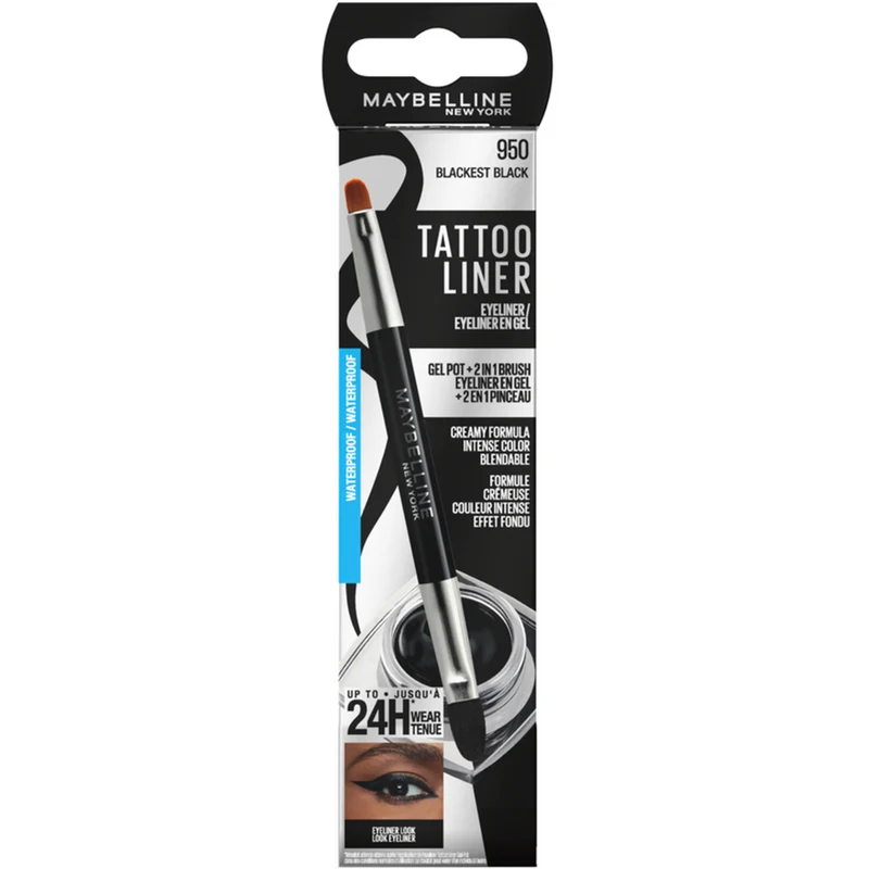 Maybelline - Tattoo Liner In Gel Con Sfumino - Gel Pot Colore Black