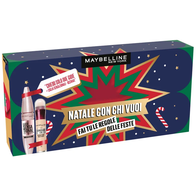 Maybelline - Coffret Mascara Ciglia Sensazionali + Correttore Cancella Età 01