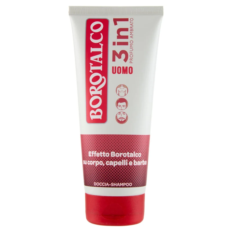 Borotalco Uomo 3in1 Profumo Ambrato Doccia-Shampoo 200 ml