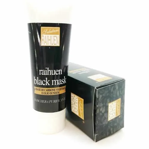 RAIHUEN BLACK MASK MASCHERA VELO NERA AL CARBONE E OLIO NEEM PER LA PULIZIA DEL VISO 50 ML