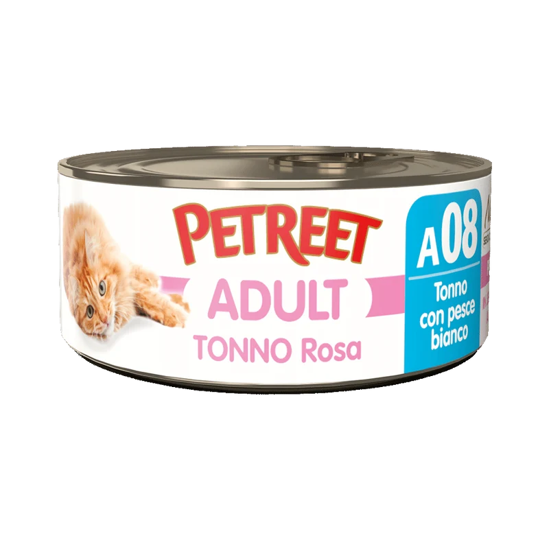 Petreet Adult Tonno Rosa Con Pesce Bianco Per Gatti Lattina 70g