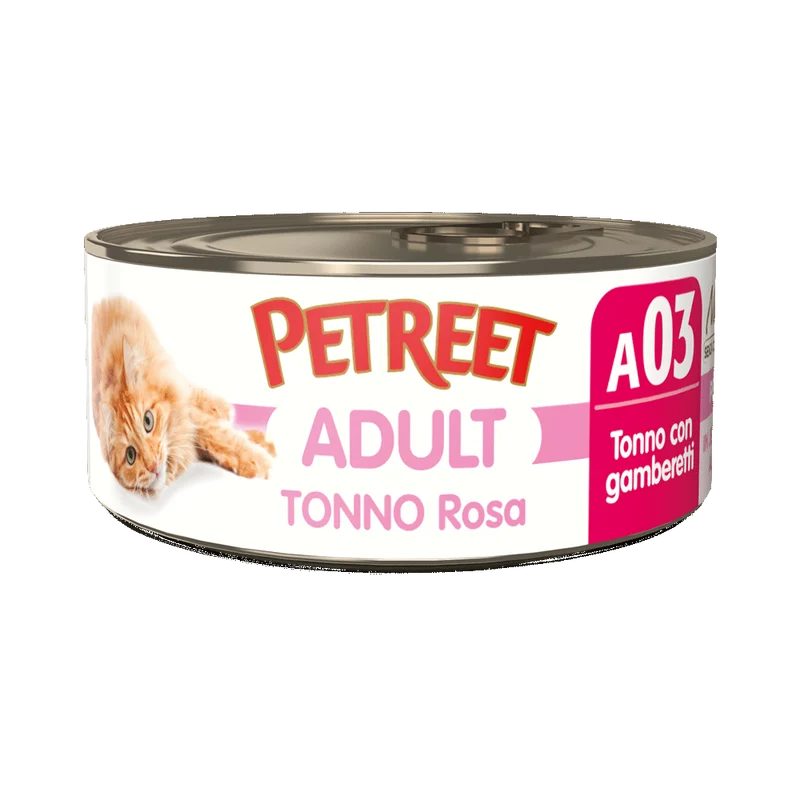 Petreet Adult Tonno Rosa Con Gamberetti Per Gatti Lattina 70g