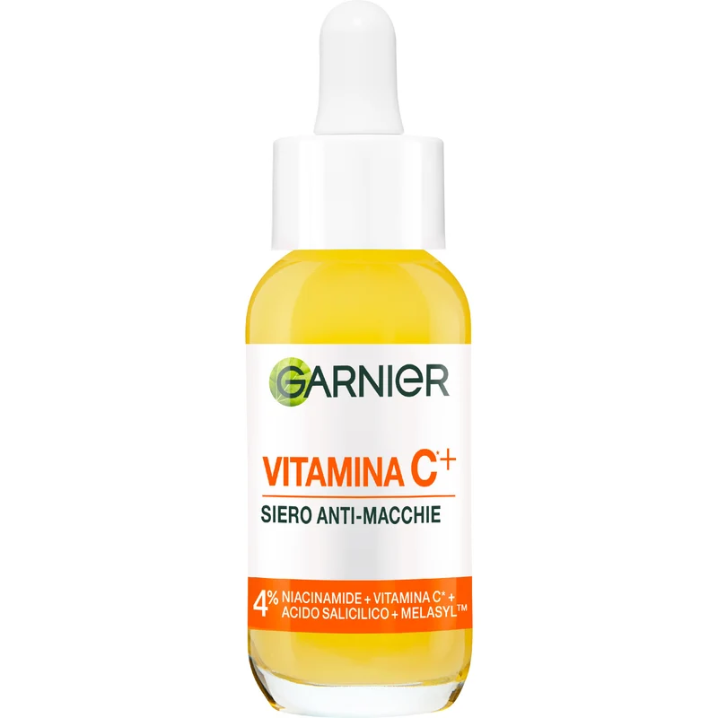 Garnier Siero Vitamina C* Anti-Macchie, Illuminante, Arricchito con Vitamina C*, Niacinamide e Acido Salicilico, 30ml