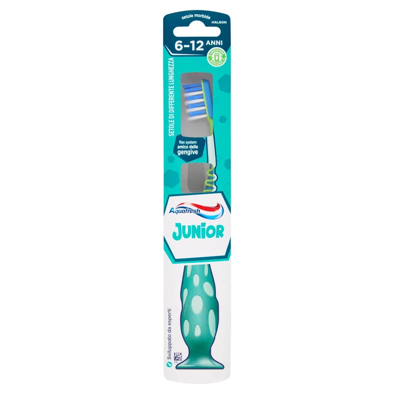 Aquafresh Flex Junior spazzolino denti igiene orale per bambini da 6 a 12 anni