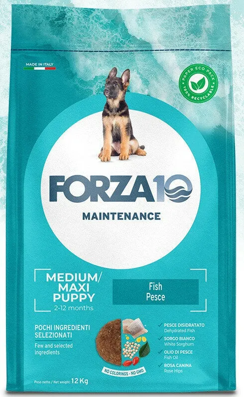Forza 10 Cibo Secco Pesce Per Cuccioli E Per Cani in Gravidanza Sacco 12kg