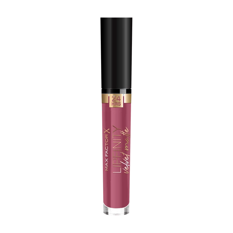 Max Factor - Rossetto Matte Liquido Lipfinity Velvet - Idratante, Waterproof e No Transfer - 5 Matte Merlot - 4 ml