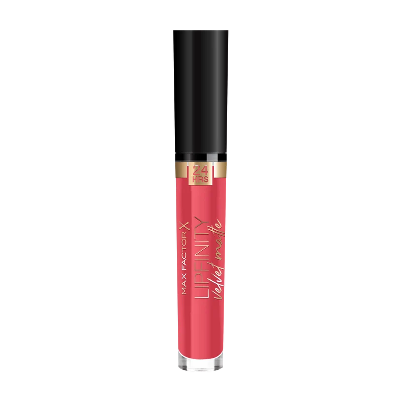 Max Factor - Rossetto Matte Liquido Lipfinity Velvet - Idratante, Waterproof e No Transfer - 25 Red Luxury - 4 ml