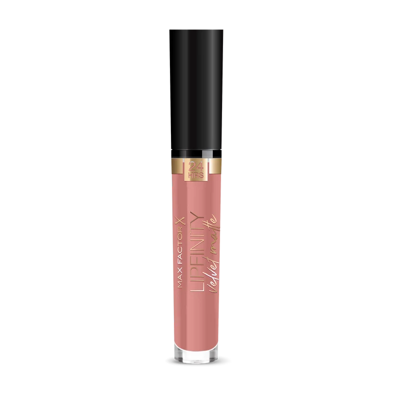 Max Factor - Rossetto Matte Liquido Lipfinity Velvet - Idratante, Waterproof e No Transfer - 15 Nude Silk - 4 ml